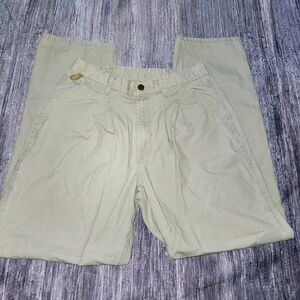 Wrangler Angler Rugged‎ Wear Men's Vintage Fishing Pants Size 32x32 Khaki Cotton